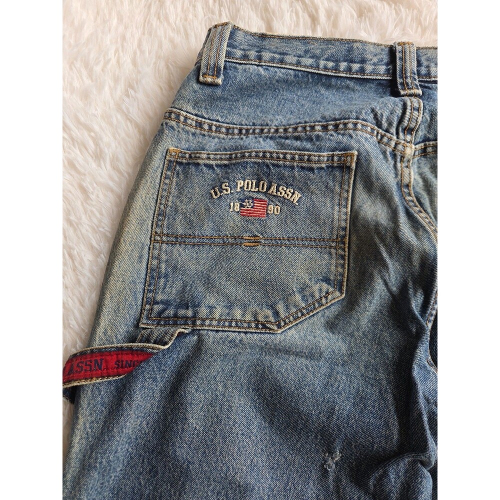 US Polo Assn Carpenter Jeans 31 X 32 Relaxed Wide Leg Distressed Vintage - Picture 15 of 16